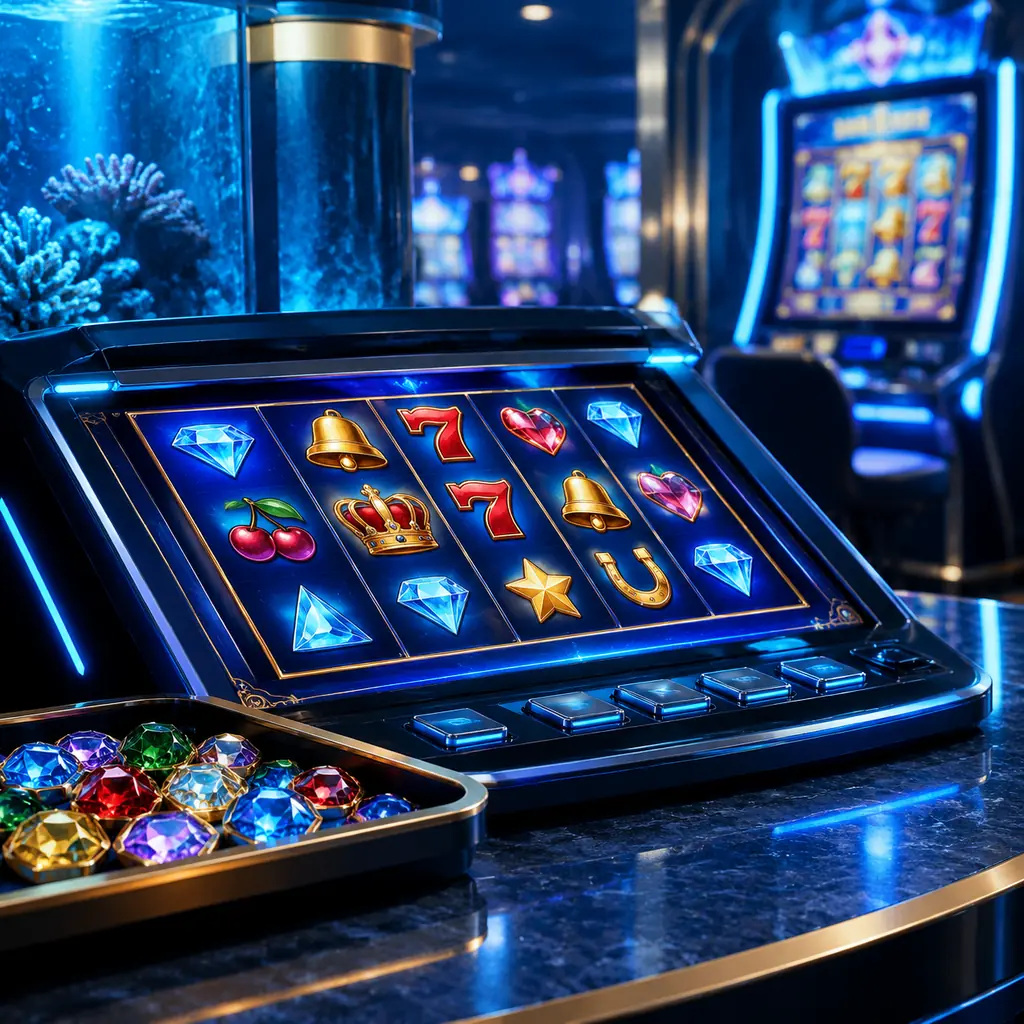 Konsol permainan kasino dengan rancangan kolom slot